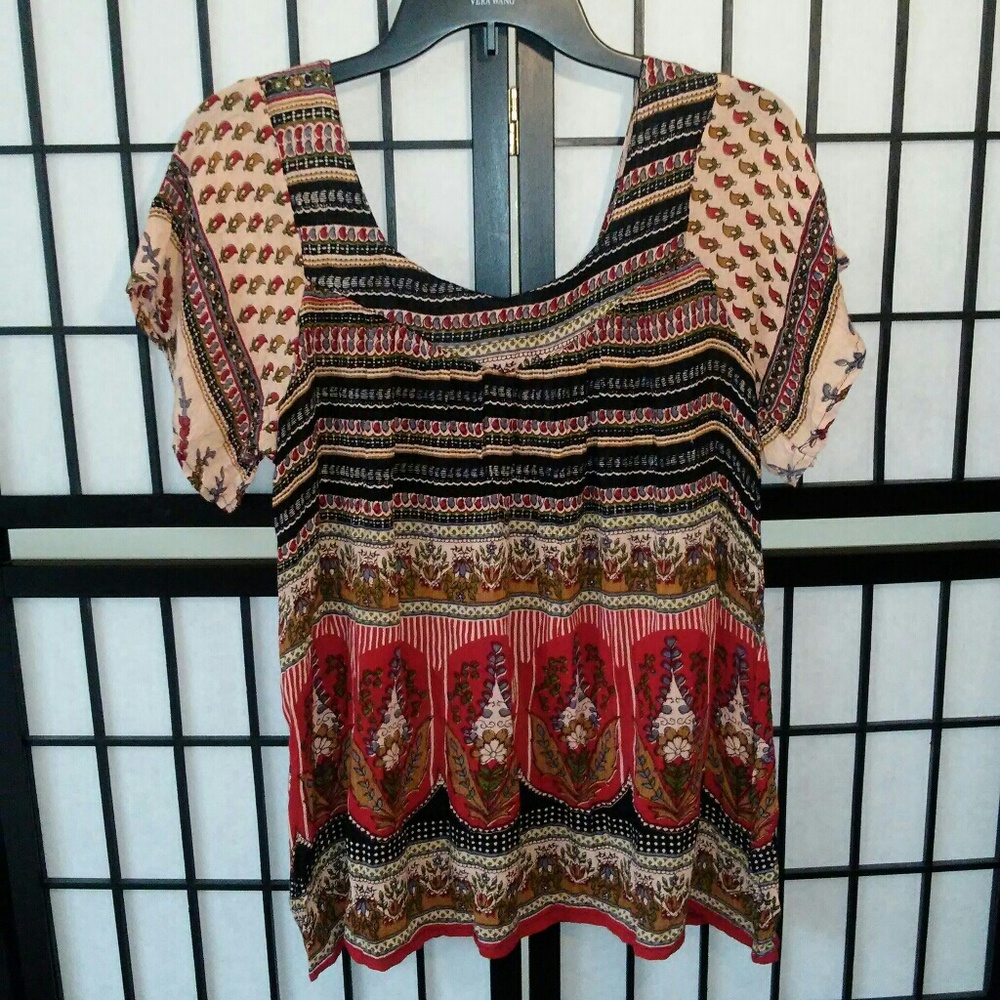 Gypsy Rose Boho Loose Fit Top Size Large